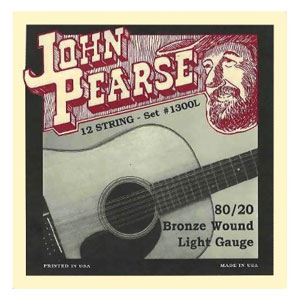 John Pearse 1300L<br>Струны для 12-струнной акустической гитары .010 - .047