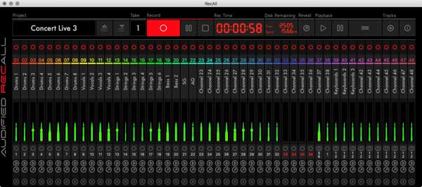 Исключительно для концертных мастеров звука: Audified выпустила программу RecAll, предназначенную для многодорожечной концертной звукозаписи