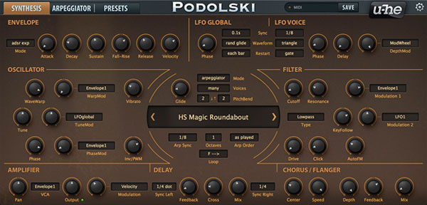 Podolski - бесплатный виртуальный "аналоговый" синтезатор